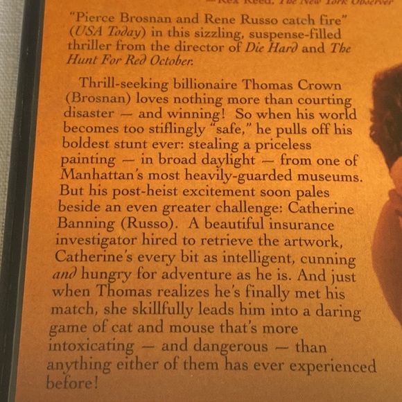 🎬PRICING🎬 The Thomas Crown Affair DVD with Pierce Brosnan & Rene Russo - Picture 3 of 9